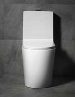 Ensemble WC monobloc en céramique blanche à chasse directe avec siphon en S, à poser au sol, pour salle de bain et hôtel (vente en gros)