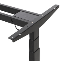 Bureau debout motorisé ergonomique de bureau noir 2AF3, table d'ordinateur électrique réglable en hauteur, cadre de bureau réglable en hauteur