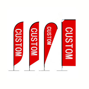 High Quality Digital Printing Wind Resistant Advertising Custom Flying Banners Sail Teardrop Flag Beach Feather Flag Banners