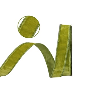 ริบบิ้นออร์แกนซ่าไนลอนขายส่งพร้อมขอบดิ้นทองสำหรับของขวัญคริสต์มาส - Product Image 4