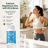 Complément alimentaire pour le soutien des os, des muscles et des articulations, comprimés pelliculés à 60 % de Calcium, Magnésium, Zinc, Vitamine D3 et Bore, emballage personnalisé