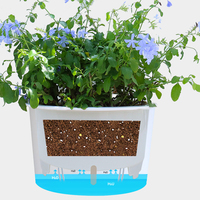 Plante auto-arrosante en plastique grands pots de fleurs client 30cm grand diamètre avec cadre en fer vente en gros