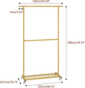 Proveedor mayorista de alta calidad, muebles para sala de estar, soportes para ropa, zapateros, estante para ropa de bambú, talla L, Color Beige - Product Image 2