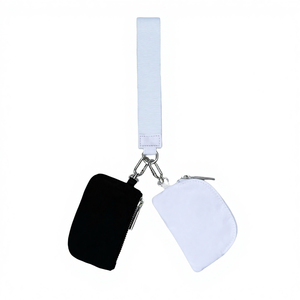 USA Oversez Warehouse Dual <b>Pouch</b> Women's Wristlet Portable Keychain Wallet Detachable Keychains Card Bank <b>Mini</b> Wristlet Bag - Product Image 5