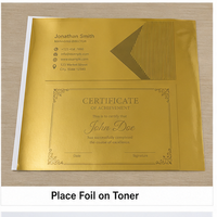Rouleau de feuille d'or pour imprimante laser, pour plastifieuse thermique, cartes de visite, certificats, invitations, dorure métallique PET
