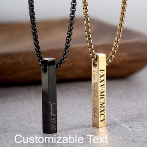 Colgante de Barra Vertical Lisa de Acero Inoxidable al por Mayor <span class=keywords><strong>para</strong></span> Fabricantes, Colgante Personalizado Grabado en Blanco DIY, Collar, Regalo <span class=keywords><strong>para</strong></span> el Dí<span class=keywords><strong>a</strong></span> del Padre - Product Image 1