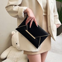Tas tangan dompet genggam logam untuk wanita, tas malam mewah dengan penutup, pola batu geometris mata jahat untuk pesta pernikahan