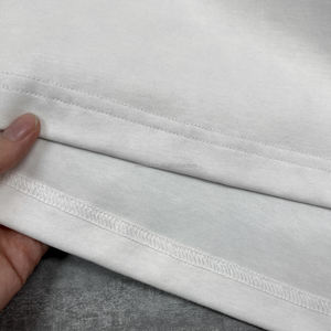 T-shirt blanc en coton Boxy Streetwear chemise de créateur décontractée de haute qualité épaule tombante T-shirts lourds surdimensionnés - Product Image 5