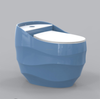 Conteneur 40ft Sanitaire Toilette en Gros Toilette Bleue avec Toilette Blanche Siège à Fermeture Douce Salle de Bain Oeuf Commode Bol