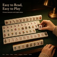 Tuiles de Mahjong de style chinois, nouveau design, motif floral, pour les jeux de société et le divertissement