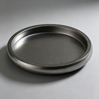 Plateau de service rond empilable en acier inoxydable à double paroi de qualité supérieure, assiette alimentaire, vaisselle argentée pour barbecue, mariage, hôtel, restaurant
