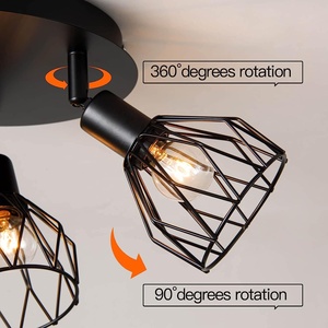 <span class=keywords><strong>Lampadario</strong></span> a 4 Luci in Ferro, Illuminazione Moderna Decorativa Regolabile per Soffitto/Camera da Letto/Faretto - Product Image 3