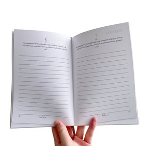 Carnet de notes A5 personnalisé en papier texturé, couverture rigide, reliure cousue, pour le bien-être, avec dorure à chaud, couleur personnalisée, idéal comme cadeau - Product Image 4