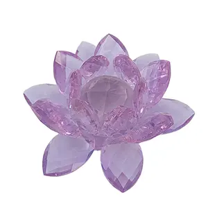 Honor Of Crystal Beautiful Purple Crystal Lotus Flower For Wedding Gift
