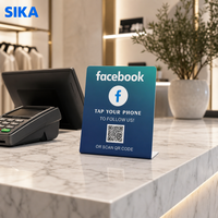 Kartu Ulasan SIKA PVC NFC dengan Chip NTAG213/215 Tahan Air untuk Komentar Media Sosial Facebook/Yelp/Tripadvisor Restoran/Hotel