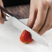 Couteau utilitaire de cuisine en acier inoxydable 3Cr13 de 5 pouces avec manche ergonomique en bois Pakka, boîte cadeau écologique