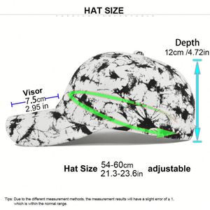 Fashion Tie-Dye Baseball <b>Cap</b> for Men <b>Women</b> Adjustable Snapback Hat with Casual Print, Ideal for Summer Outdoor & Daily Wear - Product Image 3