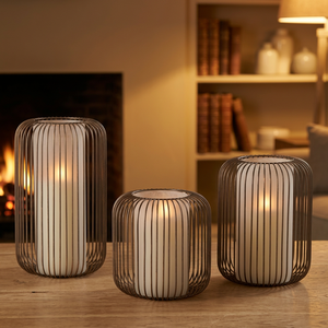 Lanterne porte-bougie de Noël en fer, faite à la main, imperméable et écologique, pour la décoration de la maison - Product Image 1