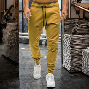2023 hombres ligero cintura elástica de tiro medio estambre Casual moda brillante pantalón plateado - Product Image 3