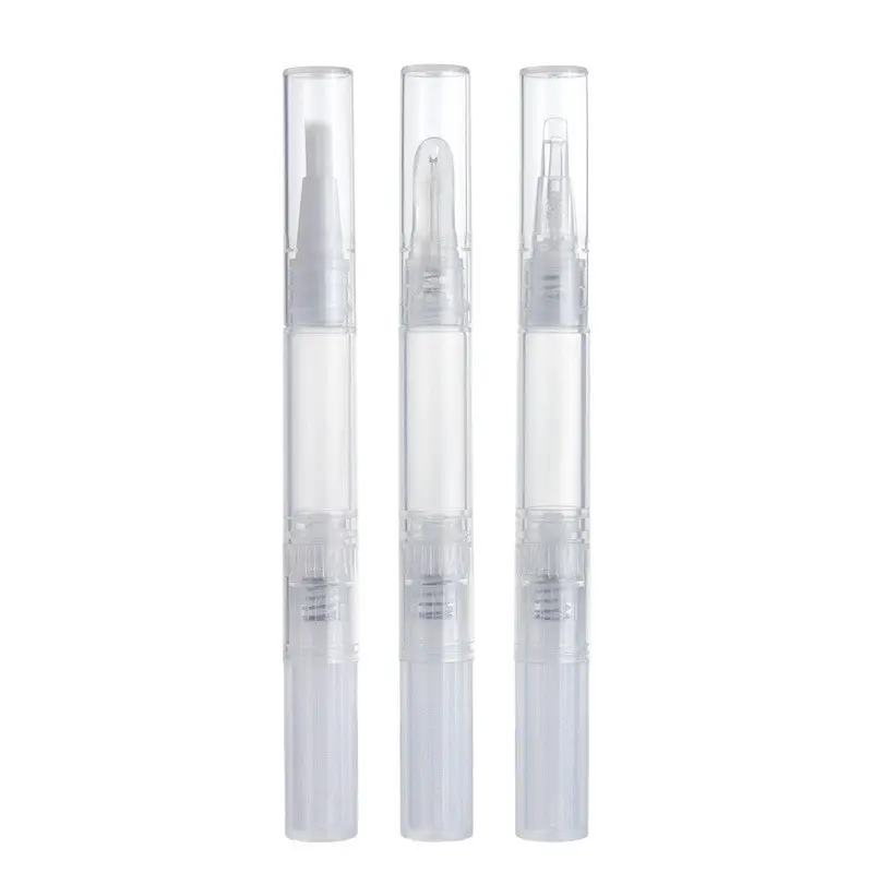 Hot Sale Custom Empty Clear Twist Transparent Silicone Brush Tip Cosmetic Twist Pen for Eyelash Growth Liquid Gel Nail Oil