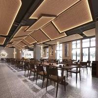 Panneau de plafond décoratif en rotin naturel tressé antistatique, idéal pour la maison, le commerce, les cafés et les restaurants