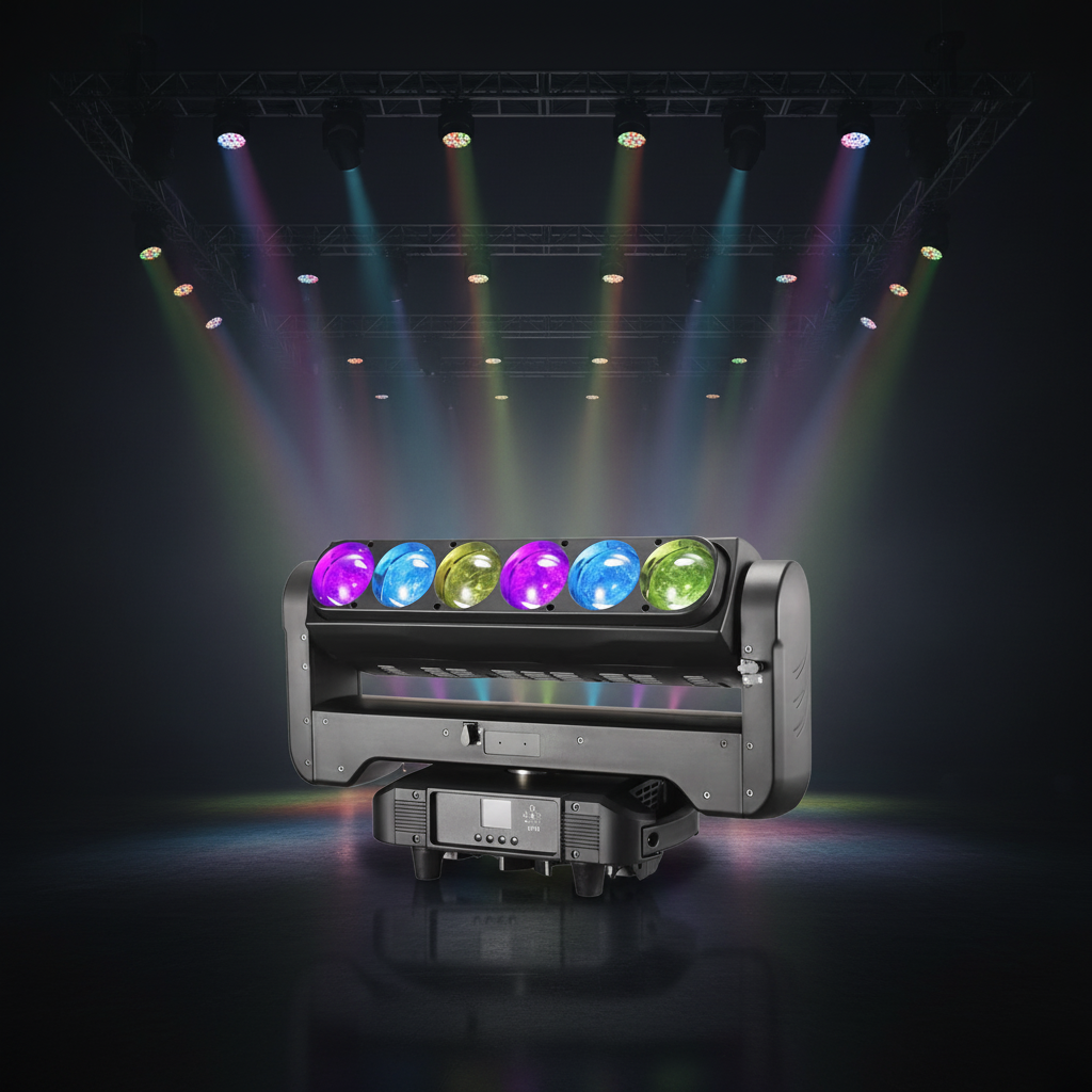 Beyond Hot Sell 6x60w Indoor Double Face Pixels Zoom Strobe Beam LED Stage Light DMX512 RGBW IP20