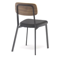 Chaise de salle à manger avec dossier en placage de haute qualité, siège rembourré, style industriel vintage, meubles de restaurant en métal