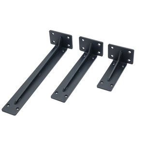 Stainless Steel Heavy Duty <strong>Shelving</strong> Hardware Iron Metal <strong>Black</strong> Wall Floating Shelf <strong>Brackets</strong> - Product Image 3