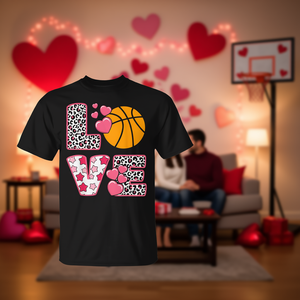 Camiseta de baloncesto con forma de corazón de San Valentín, regalo del día de San Valentín para mujeres y hombres - Product Image 3