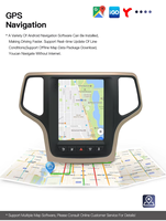 Autoradio Android 14 10,4 pouces, GPS, lecteur multimédia, stéréo pour Jeep Grand Cherokee WK2 2014-2019, écran style Tesla, CarPlay