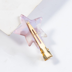 5.2 cm Acrylic boby Clip năm cánh sao tóc Claw Clip không có dấu vết trang điểm tóc Clip OEM - Product Image 2