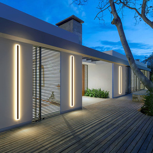 โคมไฟติดผนังภายนอก LED อลูมิเนียมอัลลอยด์ แถบยาว กันน้ำ แสงวอร์มไวท์ 3500K รับประกัน 10 ปี ปรับความสว่างได้ ไฟสวน - Product Image 6
