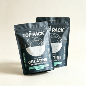 Sachet d'emballage personnalisé OEM à faible MOQ en aluminium mat, type stand-up, pour compléments alimentaires : protéines en poudre, créatine, superaliments, cacao en poudre - Product Image 3