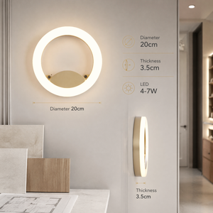 Modern Acrylic Led <b>Wall</b> <b>Light</b> Round Warm White Indoor Decorative <b>Wall</b> Mounted Bedroom Living Room Corridor 4W 7W - Product Image 4