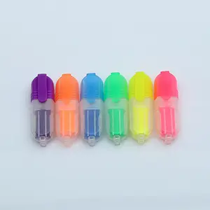 Portable Highlighter Mini Color Markers Stationery Plastic Water Color Pen Cute Highlighter Pen