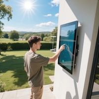 Moniteur tactile industriel étanche IP65 POFX 21,5/27 pouces, PC panneau mural Android/Windows, 1000 nits, lisible en plein soleil