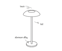 Lampe de table d'ambiance de restaurant USB Lampe de table de barre de gradateur tactile usb rechargeable sans fil de style nordique