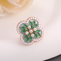 Pin Kerah Enamel Lukis Motif Bunga Retro Klasik, Perhiasan Fashion Wanita, Bros Mutiara, Aksesoris Bros untuk Kemeja dan Selendang, Grosir