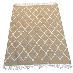 ITHL IT-W15 Custom Wool Rugs-Anti-Fatigue Stain Resistant Non-Slip | Handmade Flat <b>Weave</b> | Modern Design | Uttar Pradesh Origin - Product Image 1