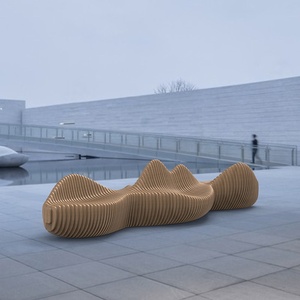 Banco de Madera Maciza para Exteriores, Asiento Irregular, Anticorrosión, Hecho a Medida, Silla de Descanso para Centro Comercial, Guangdong - Product Image 6