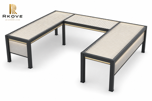 RKOVE RK-C2 Modern Aluminum Louvered Pergola Rectangular Outdoor Pavilion Powder Coated Frame for Garden Patio Party - Product Image 6