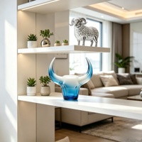 Ornement de table en forme de tête de taureau personnalisable BZY, décoration d'intérieur ou grande sculpture en résine transparente pour l'extérieur