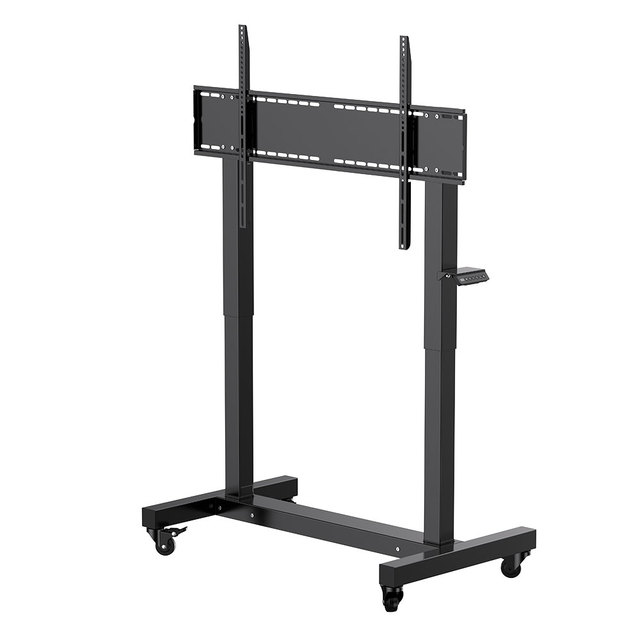 Portable Electric Lifting Movable TV Mounts Heavy Duty Height Adjustable TV Mount & Cart Mobile Monitor Screen TV Trolley Cart