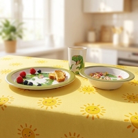 Ensemble de vaisselle en fibre de bambou écologique et réutilisable pour le camping, assiettes, bols et tasses, idéal pour les pizzas, les pâtes et les enfants - Vente en gros