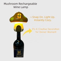 Lampe LED sculpturale sans fil personnalisable en forme de maison champignon en résine, à commande tactile, intensité variable, lumière d'ambiance, marque privée
