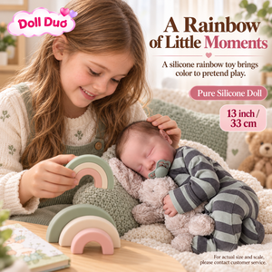 Muñeca Reborn de Silicona de Cuerpo Completo de 13 Pulgadas, Personalizada, con Pijama a Cuadros para Dormir de Lado, Conejita Realista, Regalo de Navidad para Niños - Product Image 2