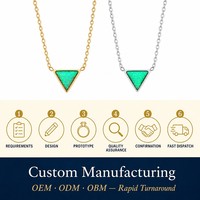 Vente en gros, prêt à expédier, bijoux en acier inoxydable, collier avec pendentif en opale naturelle plaqué or 18 carats