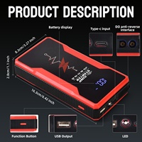 Nouveau gonfleur de pneus portable ABS, compresseur d'air pour voiture 12000mAh, pince intelligente, moniteur de pression des pneus pour démarreur de secours, machine tout-en-un