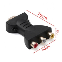Adaptor Audio Video HDTV Male ke 3 RCA AV Female dengan Selubung PVC, Transmisi Satu Arah untuk TV & Pemutar DVD, Stok Adaptor RCA HDTV 3
