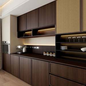 European Modern Island <b>Kitchen</b> Cabinets Style Plywood Wall Cabinet Pantry Cabinet Wooden Designs Customize Villa <b>Kitchen</b> - Product Image 6